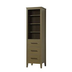20 Inch Open Shelving Bath Storage Cabinet in Chestnut Brown