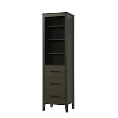 20 Inch Open Shelving Bath Storage Cabinet in Mocha Brown