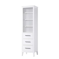 20 Inch Open Shelving Bath Storage Cabinet in White