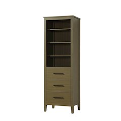 24 Inch Open Shelving Bath Storage Cabinet in Chestnut Brown