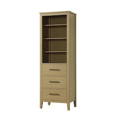 24 Inch Open Shelving Bath Storage Cabinet in Honey Brown