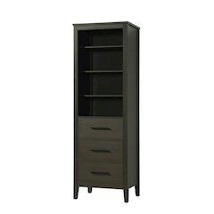 24 Inch Open Shelving Bath Storage Cabinet in Mocha Brown