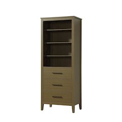 28 Inch Open Shelving Bath Storage Cabinet in Chestnut Brown