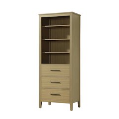 28 Inch Open Shelving Bath Storage Cabinet in Honey Brown