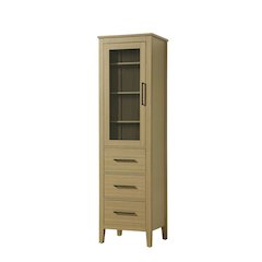 20 Inch Bath Storage Glass Cabinet in Honey Brown