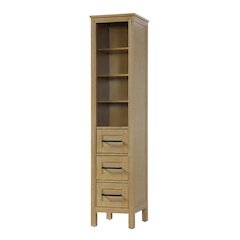 16 Inch Open Shelving Bath Storage Cabinet in Linen Oak