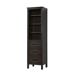 20 Inch Open Shelving Bath Storage Cabinet in Chocolate Oak