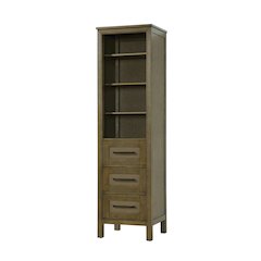 20 Inch Open Shelving Bath Storage Cabinet in Hazel Oak