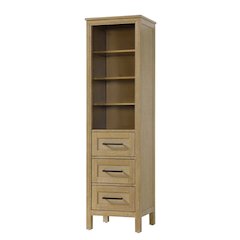 20 Inch Open Shelving Bath Storage Cabinet in Linen Oak