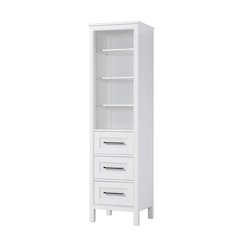20 Inch Open Shelving Bath Storage Cabinet in White
