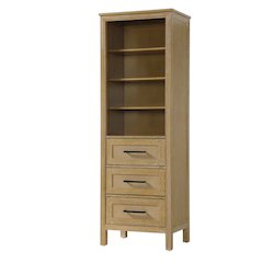 24 Inch Open Shelving Bath Storage Cabinet in Linen Oak