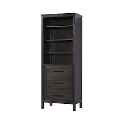28 Inch Open Shelving Bath Storage Cabinet in Chocolate Oak
