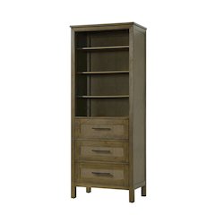 28 Inch Open Shelving Bath Storage Cabinet in Hazel Oak
