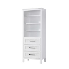 28 Inch Open Shelving Bath Storage Cabinet in White