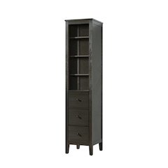 16 Inch Open Shelving Bath Storage Cabinet in Chocolate Oak