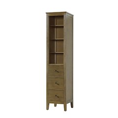 16 Inch Open Shelving Bath Storage Cabinet in Hazel Oak
