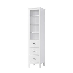 16 Inch Open Shelving Bath Storage Cabinet in White
