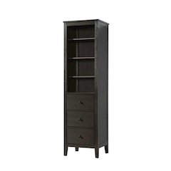 20 Inch Open Shelving Bath Storage Cabinet in Chocolate Oak