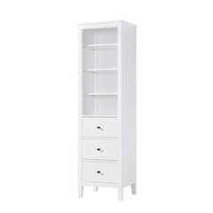 20 Inch Open Shelving Bath Storage Cabinet in White