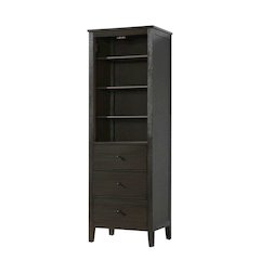 24 Inch Open Shelving Bath Storage Cabinet in Chocolate Oak
