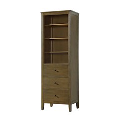 24 Inch Open Shelving Bath Storage Cabinet in Hazel Oak