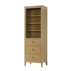 24 Inch Open Shelving Bath Storage Cabinet in Linen Oak