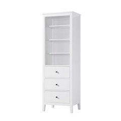 24 Inch Open Shelving Bath Storage Cabinet in White