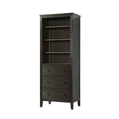 28 Inch Open Shelving Bath Storage Cabinet in Chocolate Oak
