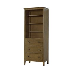 28 Inch Open Shelving Bath Storage Cabinet in Hazel Oak