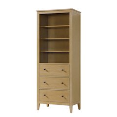 28 Inch Open Shelving Bath Storage Cabinet in Linen Oak