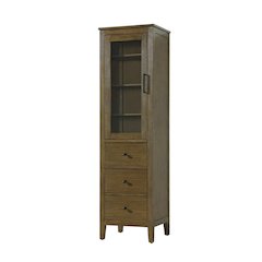 20 Inch Bath Storage Glass Cabinet in Hazel Oak