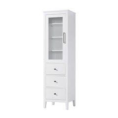 20 Inch Bath Storage Glass Cabinet in White