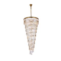 Sydney 30 inch spiral crystal chandelier in satin gold