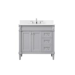 36 inch Single bathroom vanity in grey with backsplash