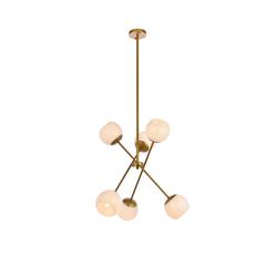 Axl 24 inch pendant in brass with white shade