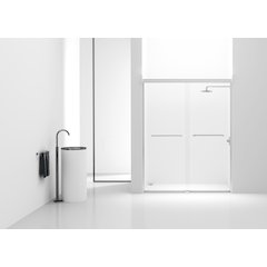 Semi-frameless shower door 60 x 72 in Polished Chrome