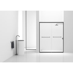 Semi-frameless shower door 60 x 72 in Brushed Nickel