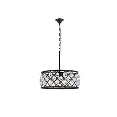 Madison 5 light Matte Black Chandelier Clear Royal Cut Crystal
