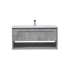 40 inch  Single Bathroom Floating Vanity in Concrete Grey