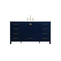 60 inch Single bathroom vanity in blue
