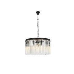Sydney 8 light Matte Black Chandelier Clear Royal Cut Crystal