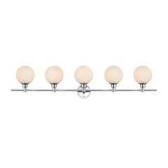 Cordelia 5 light Chrome and frosted white Bath Sconce