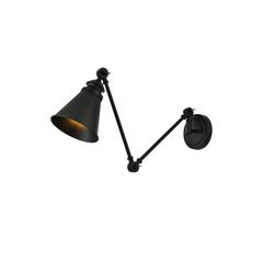 Ledger 1 light Black swing arm wall sconce