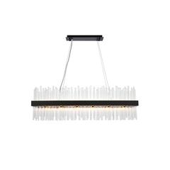 Dallas 42 inch rectangle crystal pendant in black