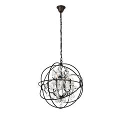 Geneva 6 light Dark Bronze Chandelier Clear Royal Cut crystal