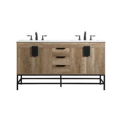 60 inch double bathroom vanity in natural oak