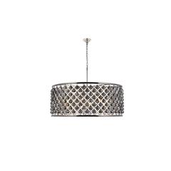 Madison 10 light polished Nickel Chandelier Silver Shade