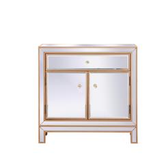 29 in. mirrored cabinet in antique gold