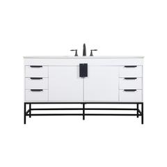 60 inch Single bathroom vanity in white