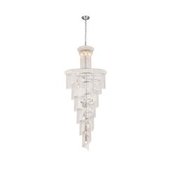 Spiral 28 light Chrome Chandelier Clear Royal Cut Crystal